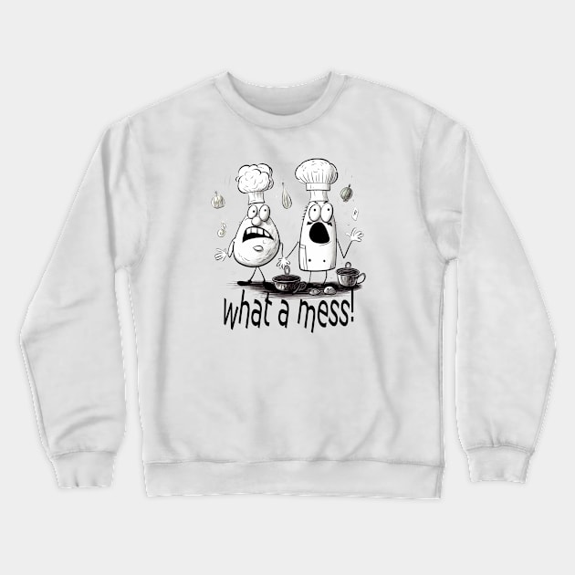 Salt and pepper- What a mess Crewneck Sweatshirt by LauraPrints